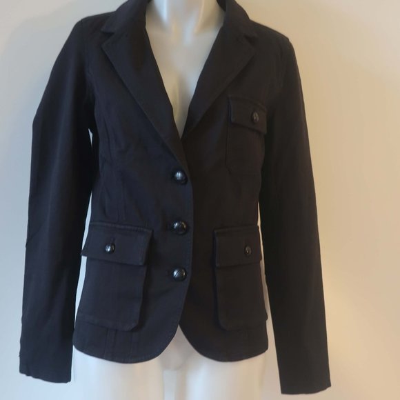 Womens Dickey Black Button Blazer Jacket S * - Picture 2 of 10